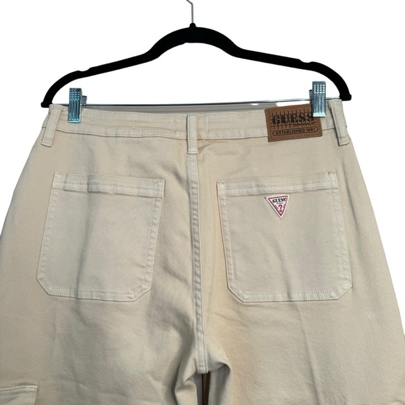 Guess Urban Fit Baggy Wide Leg Cargo Khaki Jeans Tan Women’s 30 - Picture 7 of 10